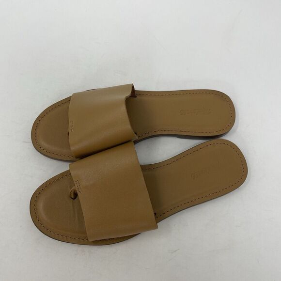MADEWELL The Boardwalk Slide Sandals Women 6M Leather Brown English Saddle NK783 - Picture 2 of 10